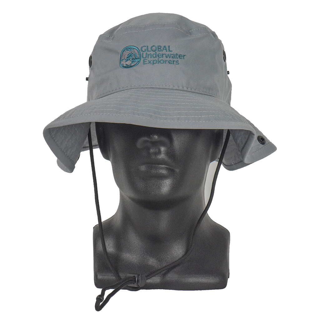 GREY BOONIE HAT W/TEAL LOGO | S/M | AH002.S/M