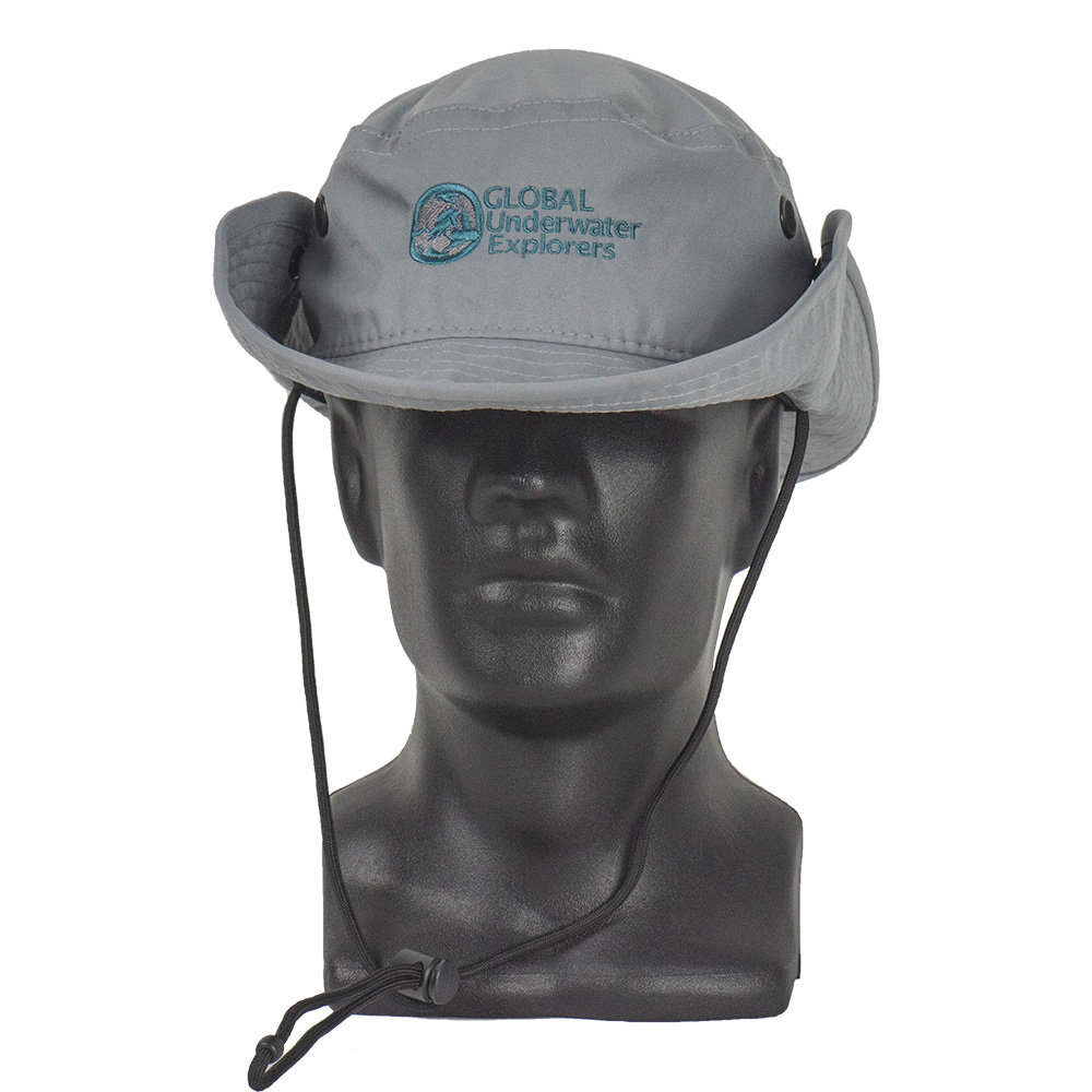 Grey Boonie Hat Teal Embroidered Logo Grey Boonie Hat Teal Embroidered Logo