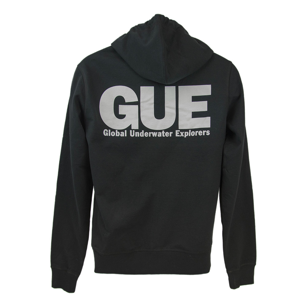 RECYCLED BLACK GUE ZIP HOODIE